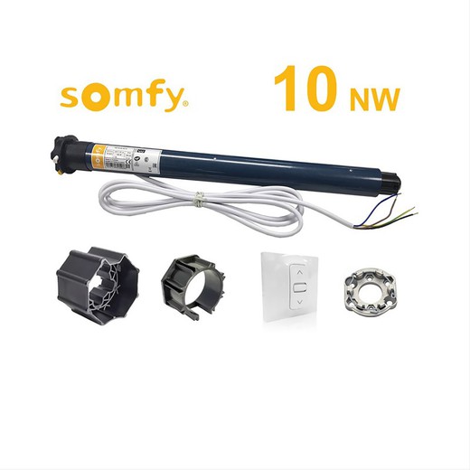 Kit Motor de persiana Somfy 10 NW - Motor mecanico+ accesorios + pulsador
