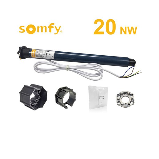 Kit moteur store Somfy 20 NW - moteur mécanique + accessoires + bouton