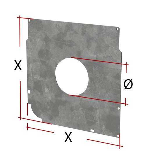 Placas de contenção: ALU:137 / DT:155 (90º/ Ø 55)