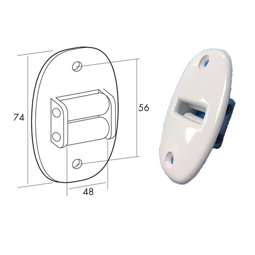 Poleita pasacintas PVC encastar