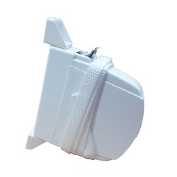 Recogedor exterior abatible de PVC con Cinta de 20mm, Blanco