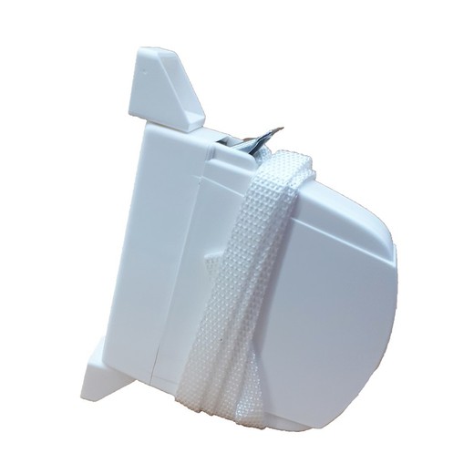 Recogedor exterior abatible de PVC con Cinta de 20mm, Blanco