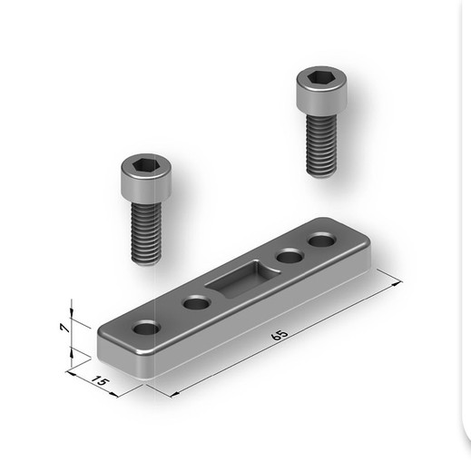 Regleta de zamak 4 taladros con tornillos / toldo