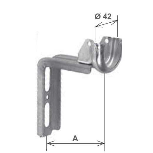 Soporte para rodamto. Ø 42 mm / codo 35 mm atornillar