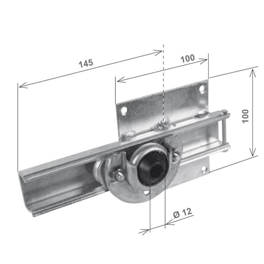 Suporte de placa 100x100 com guia deslizante e suporte. cojte. (Para persianas com peso máximo de 70 kg)