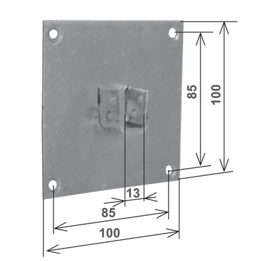 Soporte placa 100x100 para muelle recuperador Q.13