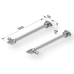 Braços para toldo STOR de 50 cm com âncora de corrimão