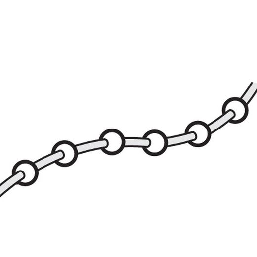 Corrente de plástico para persianas: bolas Ø 4,5 mm x 6 mm - Bobina x 250 m.