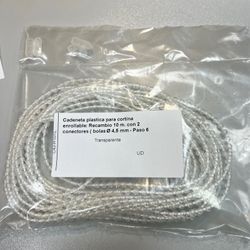 Corrente plástica para persianas de rolo: Substituição 6 m. com 2 conectores
