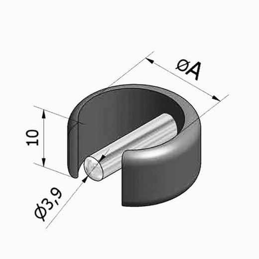 Anel de fixação para manivela Äœ 13 mm.