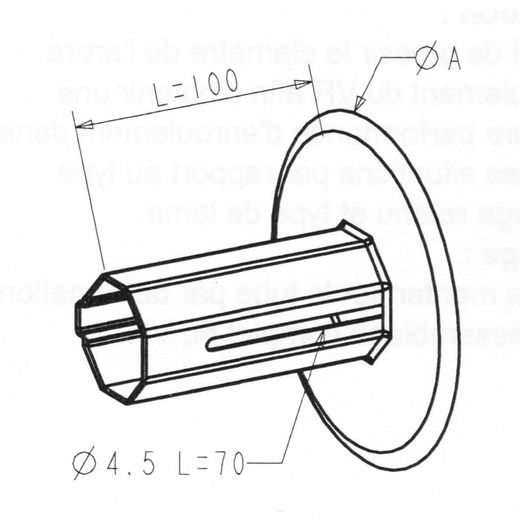 Disco recipiente em PVC para eixo octogonal Ø 40