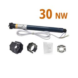 KIT Somfy 30 NW: Motor de persiana mecanico para eje octogonal Ø 60mm. Incluye accesorios de montaje y pulsador cableado para el control de subida, bajada y Stop. Fácil de montar y usar tiene los botones de final de carrera directamente en el motor.
