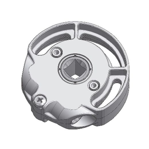 Mécanisme CARDAN en Zamak pour enrouleur RIDEAU, avec auto-freinage, sans fin de course, jusqu'à 8 kg. -A : 3,3/1