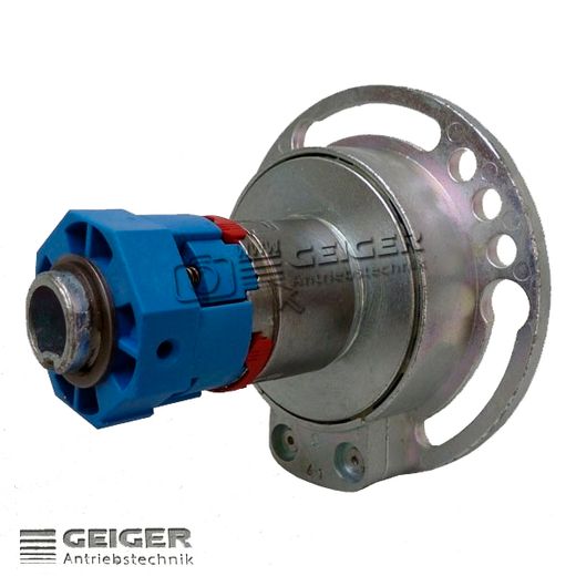 Mecanismo cardan Geiger: Reducción por engranajes cónicos 4:1 - Sin fin de carrera - Utiliza Snodo con varilla cuadrada de 6 mm: Para persianas hasta 27 kg. Ø 40