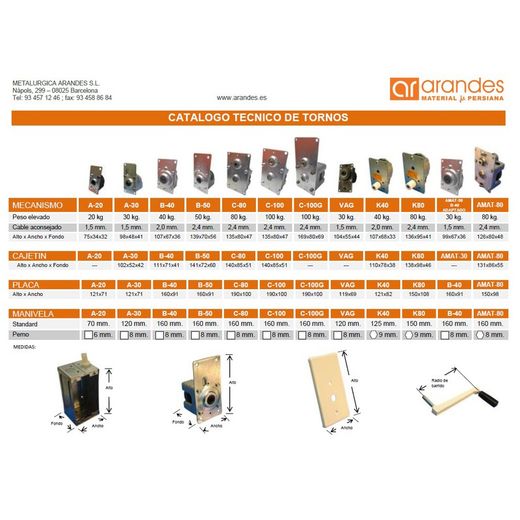 Mécanisme de tour aveugle BGM B-40 / Horizontal (R. 1:1) 108x67x34