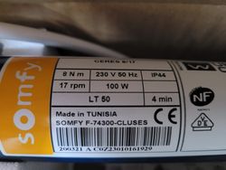 Motor cego Somfy LT50 HiPro Ceres 8 Nm / 17 rpm