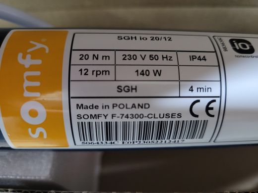 Motor Persiana SUPER Gradhermetic radio IO: 20/12 (<= 3,90 m²)