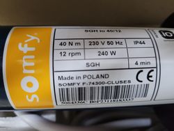 Motor cego SUPER GRADHERMETIC raio io 40 Nm / 12 rpm (<= 7,80 m²)