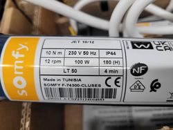 Motor cego Somfy Jet LT50 VR 10 Nm / 12 rpm