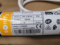 Motor cego Somfy Atlas LT50 VR 15 Nm / 12 rpm