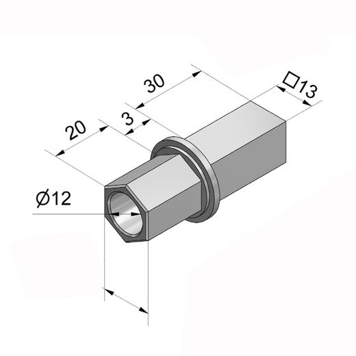 Cardan zamak boulon-insert oct. 15 mm / Q.13 mm