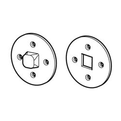 Placa com parafuso quadrado 13 mm / cabeçote motor G40 (Para suporte cortina "M") + arruela suporte gaveta