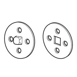 Placa com parafuso quadrado 13 mm / cabeçote motor G50 (Para suporte cortina "M") + arruela suporte gaveta