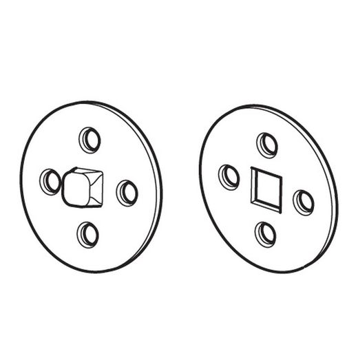 Placa com parafuso quadrado 13 mm / cabeçote motor G50 (Para suporte cortina "M") + arruela suporte gaveta
