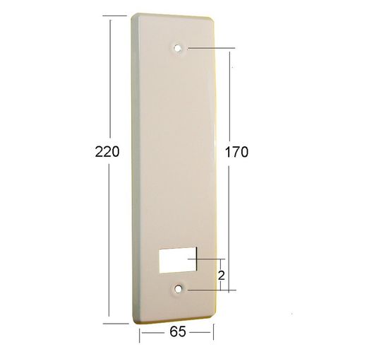 Placa aluminio para recogedor de cinta de persiana R-01: 220x65x1 mm