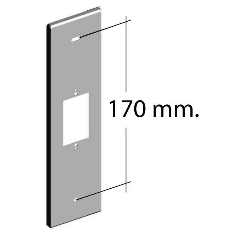 Placa CIEGA aluminio para recogedor R-01: 205x58 mm.