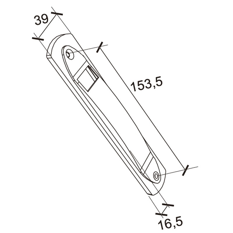 Placa aluminio para recogedor Universal (Ancho 39 mm) para cinta de 18/ 20mm. — Metalúrgica Arandes