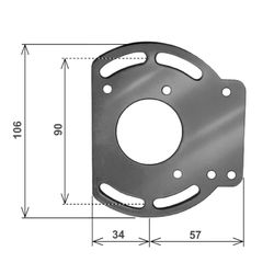 Plaque support 3 mm. pour mécanismes CARDAN OBRA