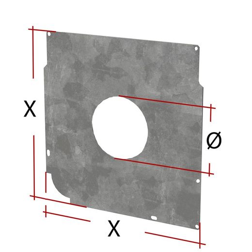 Placas de contencion: ALU:180 / DT:200 (90º/ Ø 72)