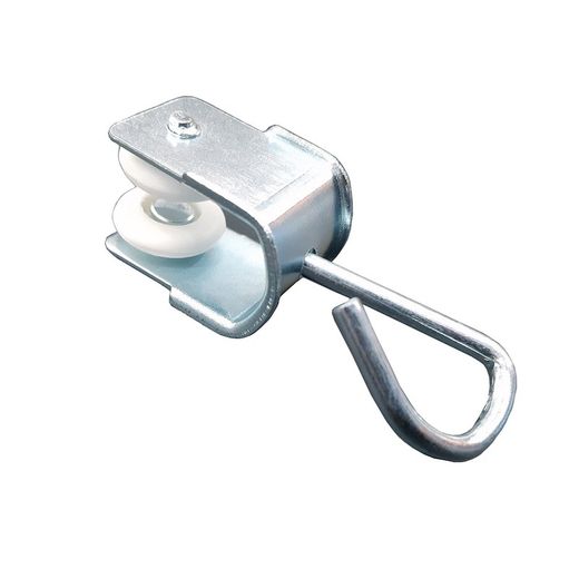 Polea / curria para riel de toldo con ruedas interiores