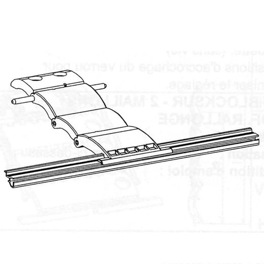 Tirante de ripas ESTREITO com fecho articulado "BLOCKSUR": 3 malhas / Eixo Ø 60-70 mm.