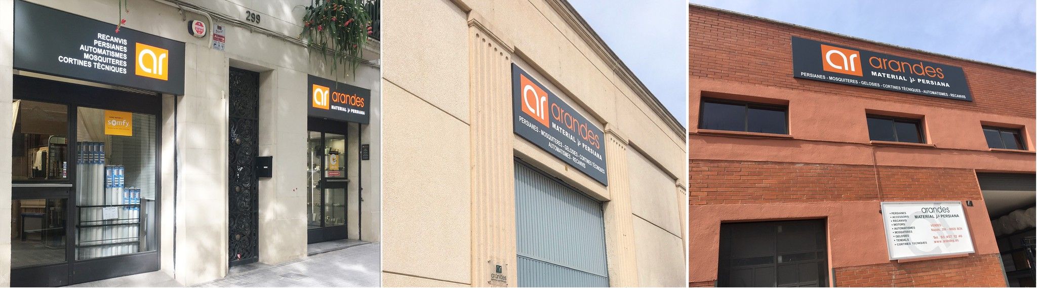 Nuestras oficinas y punto de venta en el centro de Barcelona, junto con dos centros de producción y logística (Palau Solità i Plegamans y La LLagosta).